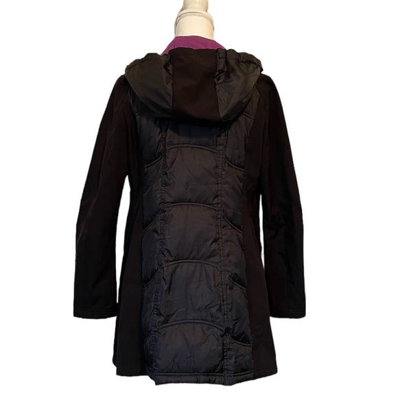 Guess Mid-Length Black Hooded Winter Zip-Up Jacket Women’s Medium - Picture 5 of 14